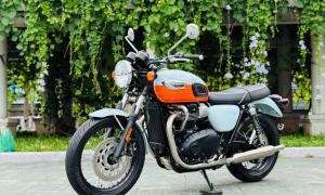 Cần bán Triumph T100 2023 màu Meridien Blue/Tangerine, odo 6k km