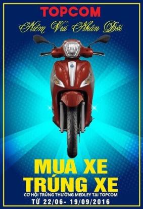 Mua xe vespa trúng xe trị giá 71.5tr 0904891499