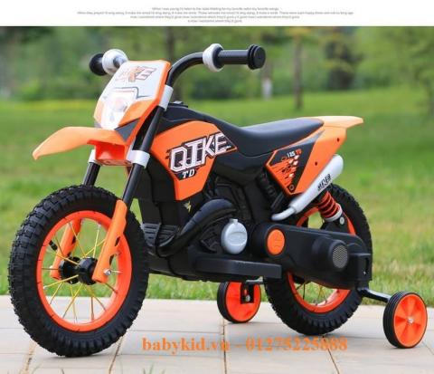 Xe máy điện trẻ em QK-305 bánh cao su bơm hơi
