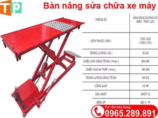 Bàn nâng sửa xe máy dương